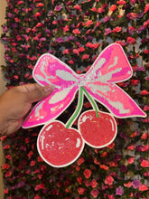 Pink & White Cherry Sequin Patch